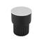 18.75" Black Metal Ribbed Side End Accent Table with White Marble Tabletop